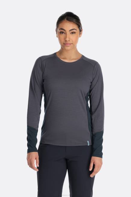 Rab Kvinnor Syncrino Base Ls T-shirt N2f2252 Grafen