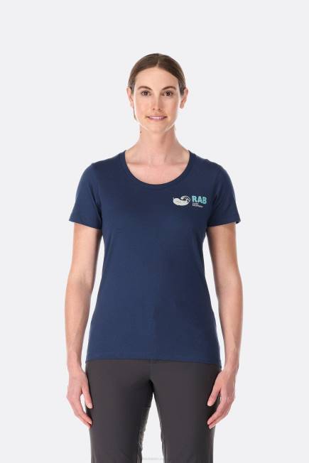 Rab Kvinnor Vintage T-shirt N2f2397 Djupt Bläck