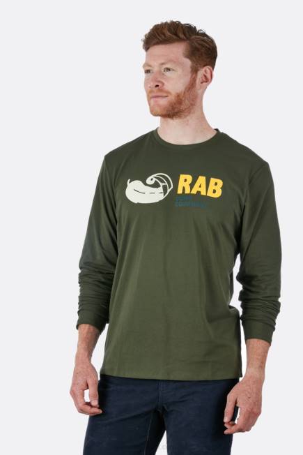 Rab Män Stance Vintage Ls T-shirt I Ekologisk Bomull N2f2973 Armén